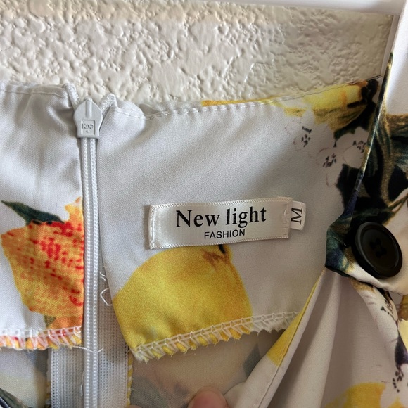 Perfect Summer Lemon Long Dress with Buttons - Picture 4 of 4